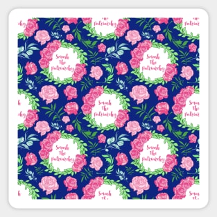 Smash The Patriarchy - Cute Floral Print Sticker